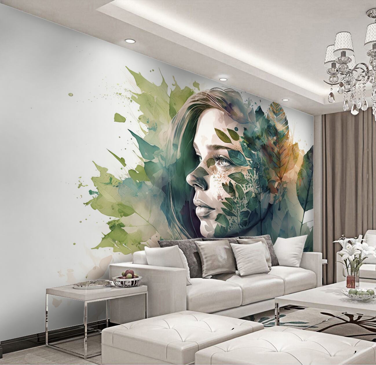 Fototapeta Obraz dziewczyny w liściach