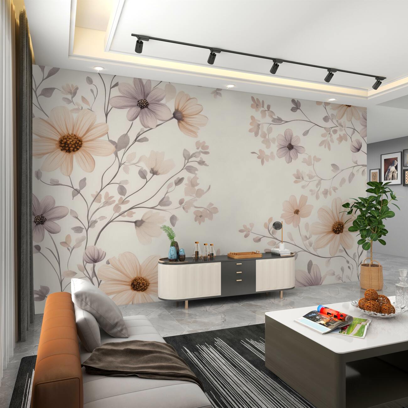 Fototapeta Smukłe wielokolorowe stokrotki