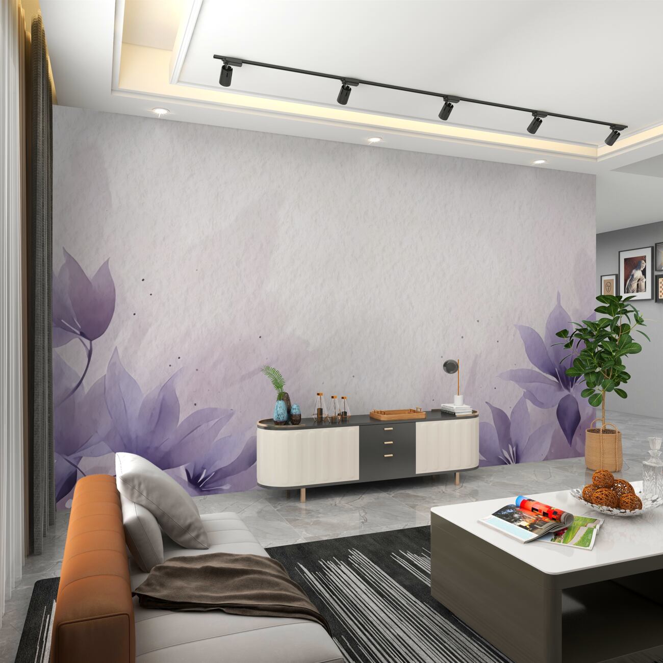 Fototapeta Liliowe młode pąki akwarelowe