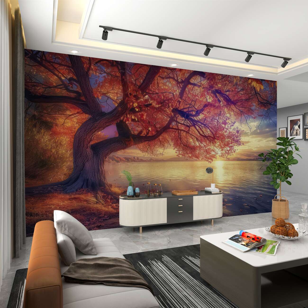 Fototapeta Krajobraz lądowy z cichą wodą