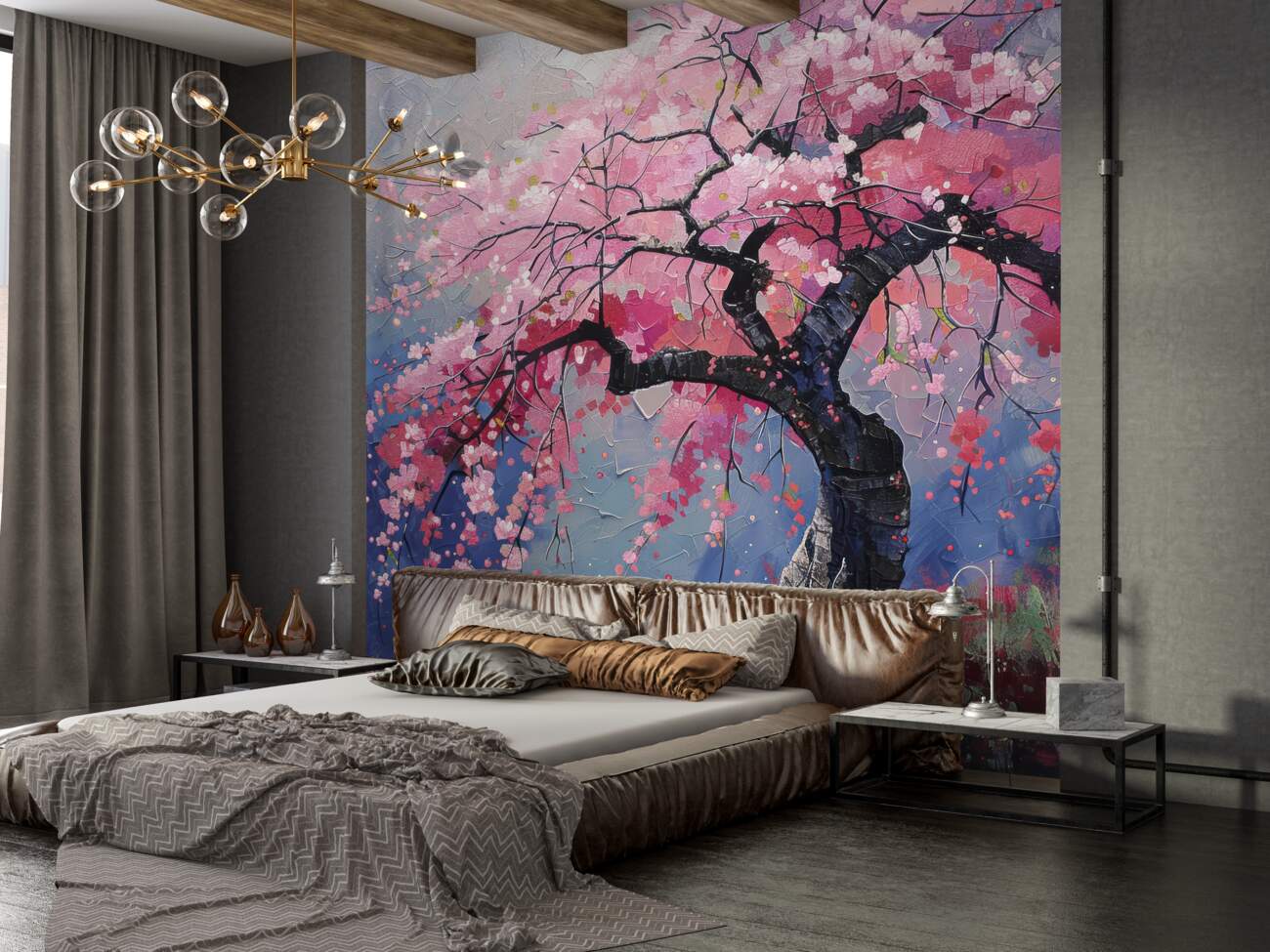 Fototapeta Lilac kwiaty na starym drzewie