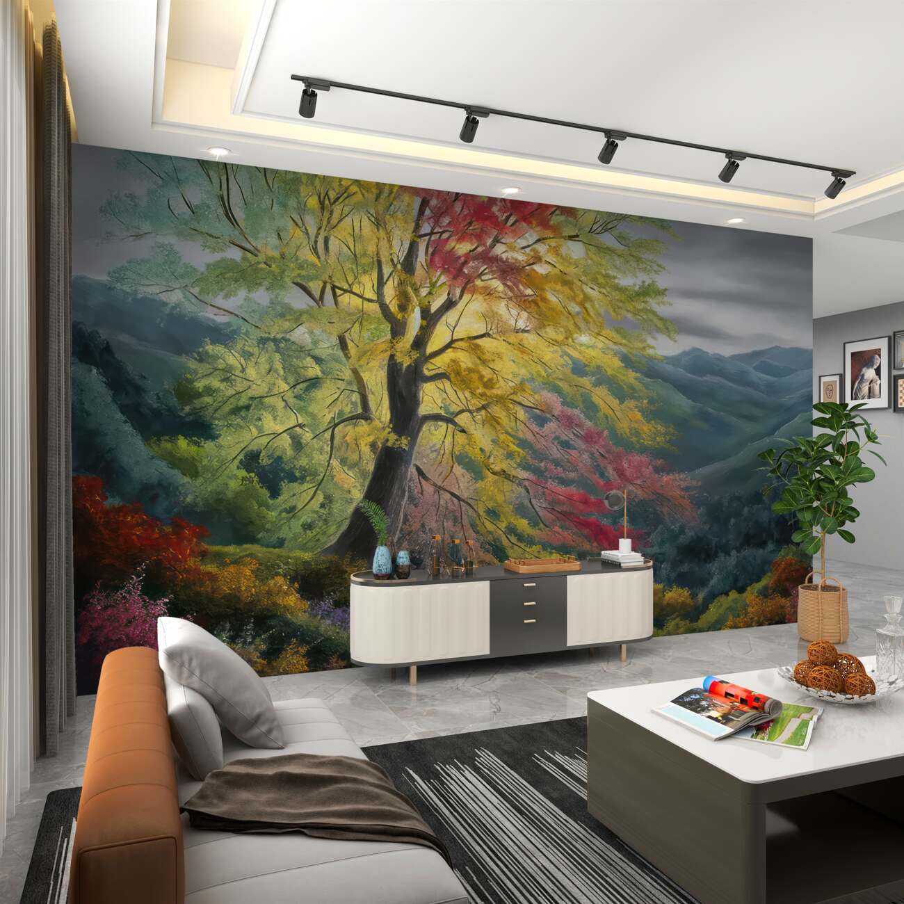 Fototapeta Jasne drzewo o świcie w lesie