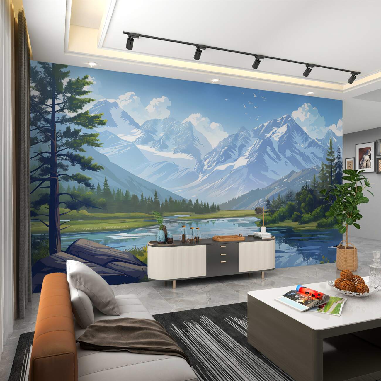 Fototapeta Wspaniały krajobraz z górami