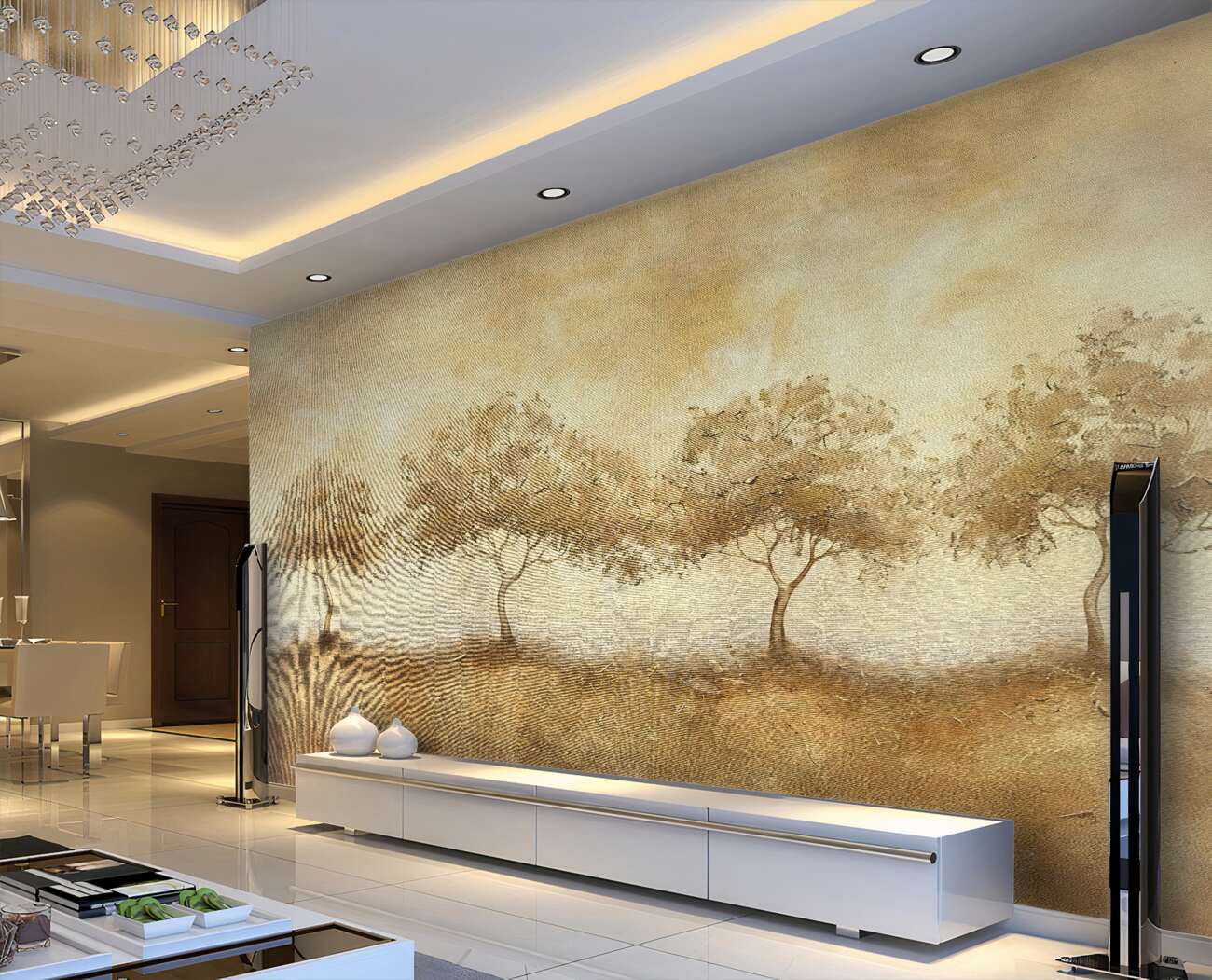 Fototapeta Cztery pomalowane drzewa