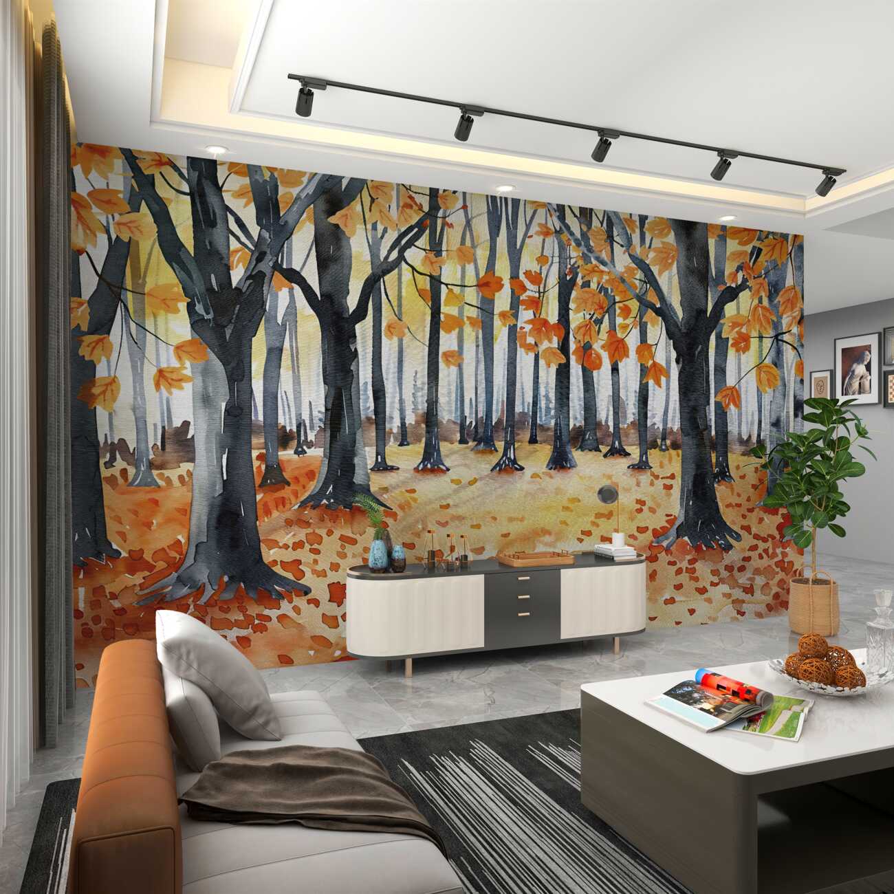 Fototapeta Rysowanie jesiennego lasu