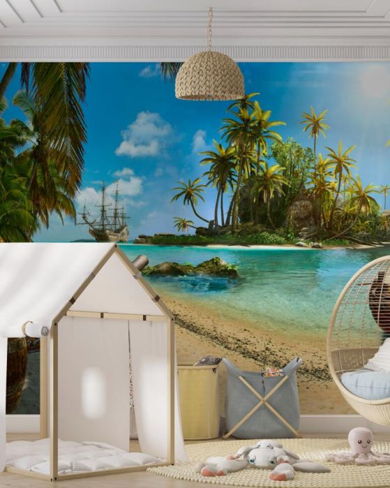 Fototapeta Piracka plaża ze skarbem