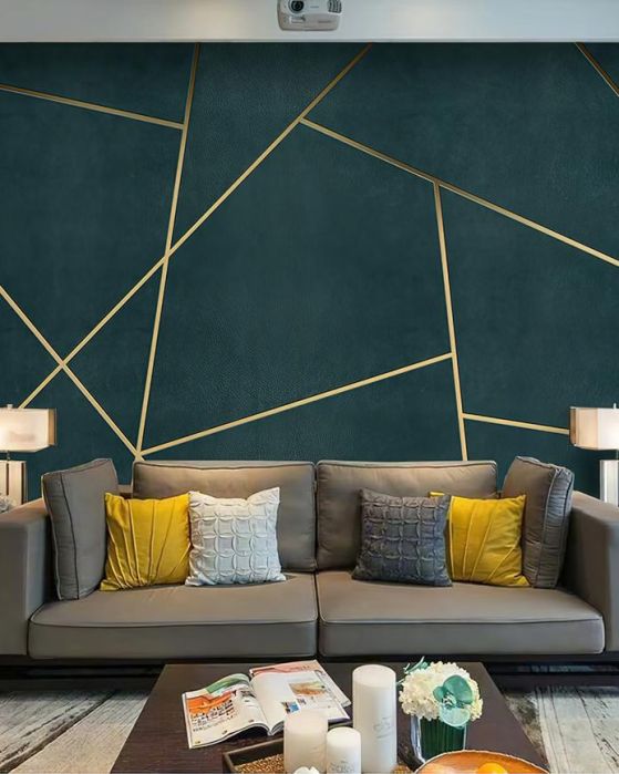 Fototapeta geometryczny złote linie