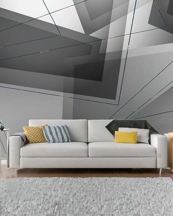 Fototapeta geometryczny wzór szary biały