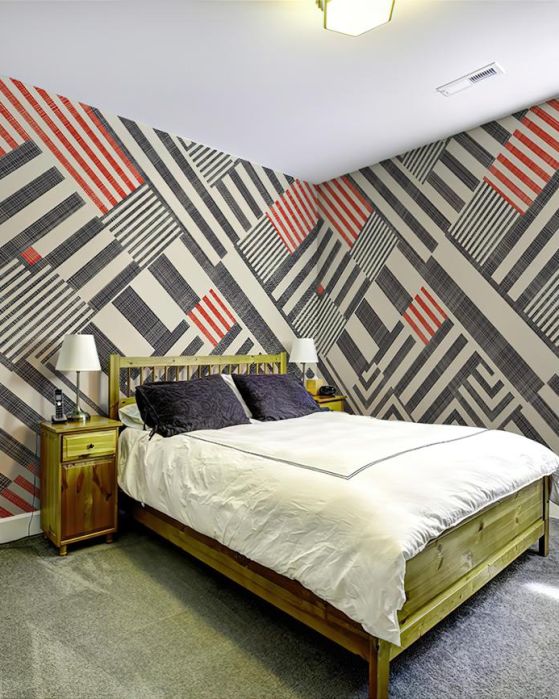 Fototapeta geometryczne czarne i czerwone
