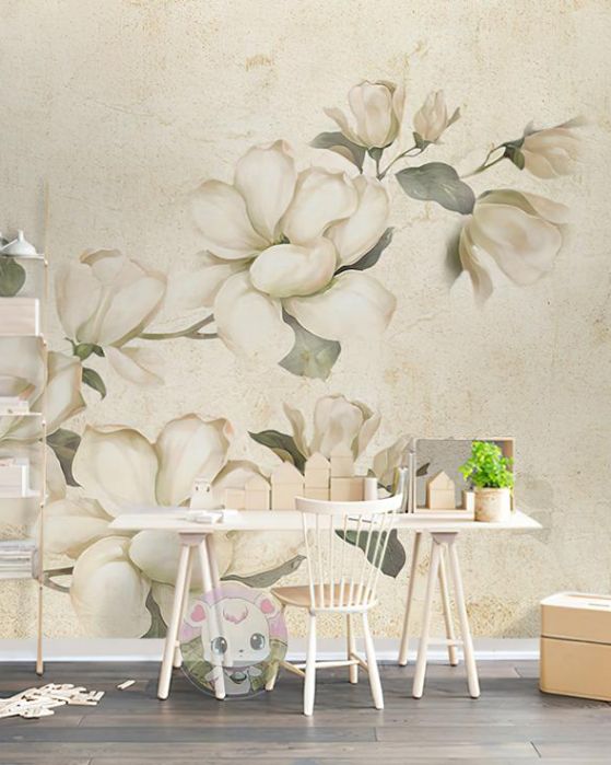 Fototapeta magnolie kremowe liście
