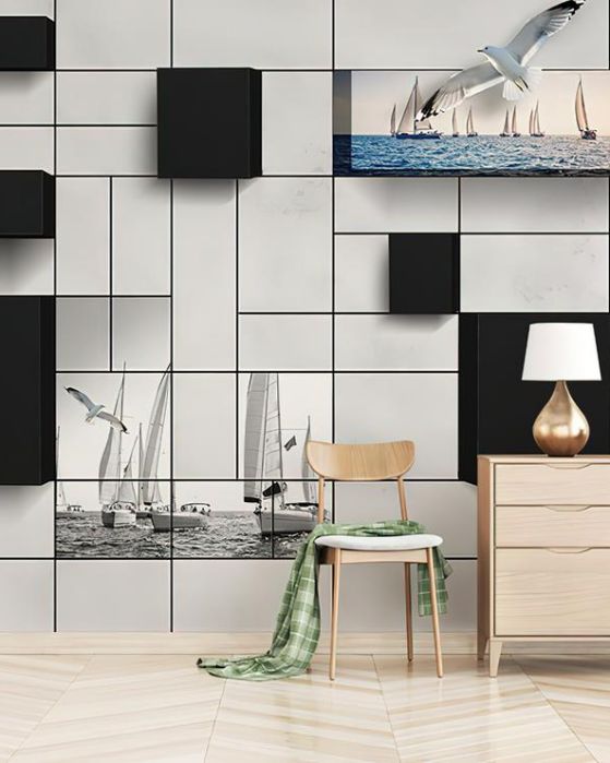 Fototapeta geometryczna morska niebieska