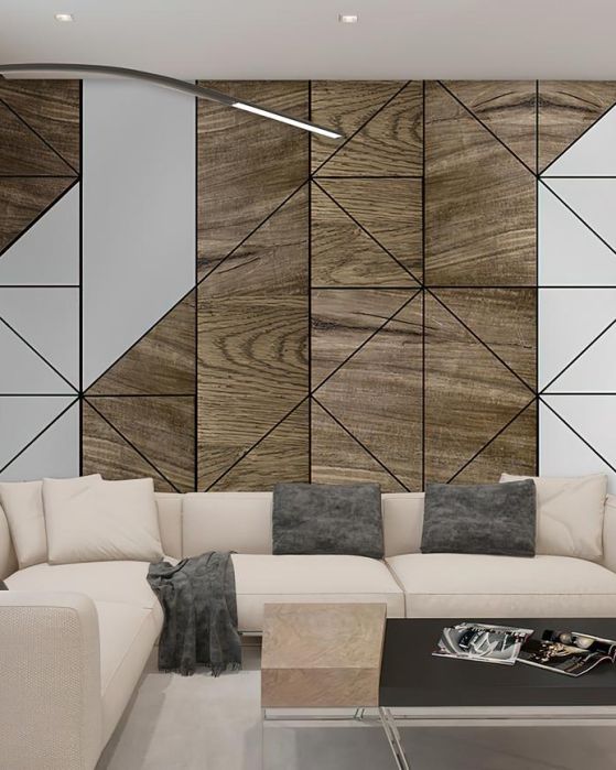Fototapeta geometryczna drewniana