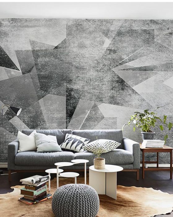 Fototapeta geometryczny biały-szary