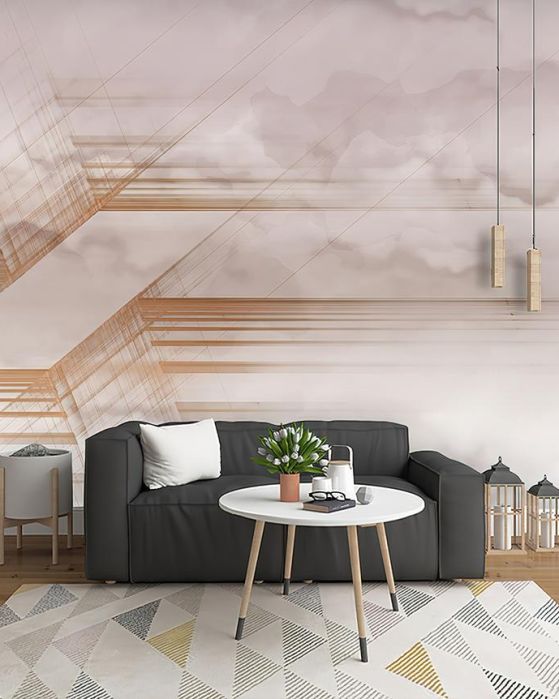 Fototapeta geometryczny różowy