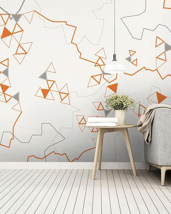 Fototapeta geometryczne pomarańczowe trójkąty