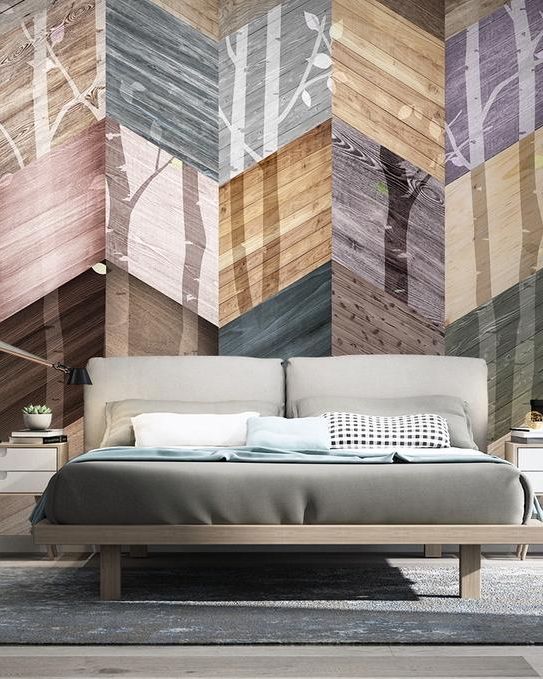 Fototapeta geometryczne pasma drzewiasta