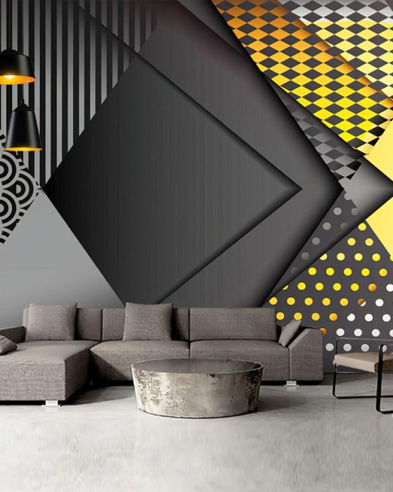 Fototapeta geometryczna czarno-szara