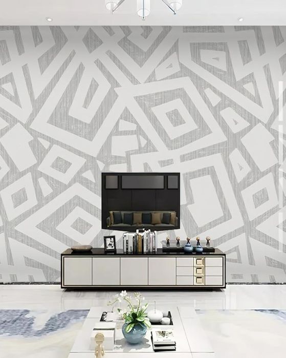 Fototapeta geometryczny wzór biało-szary