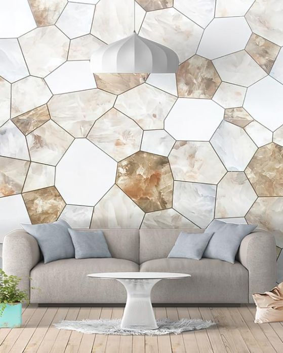 Fototapeta geometrie szklane neutralne