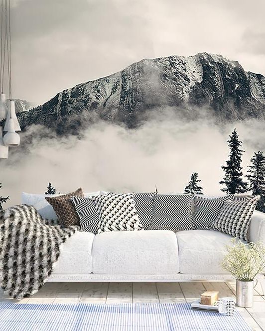 Fototapeta alpejska mgła las