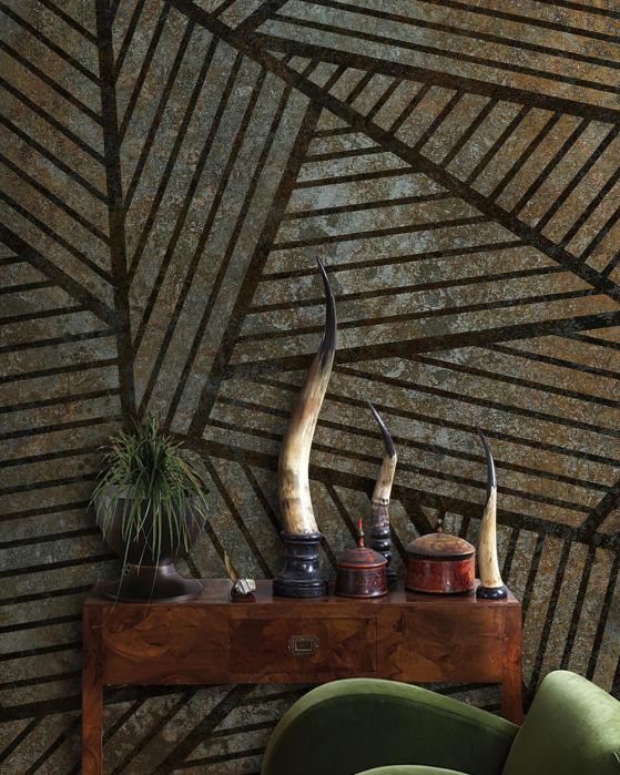 Fototapeta geometria liści brązowe