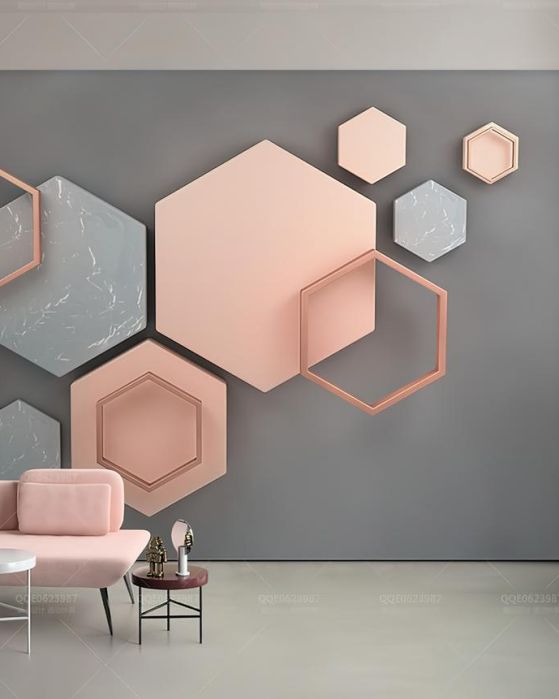 Fototapeta geometryczne różowe