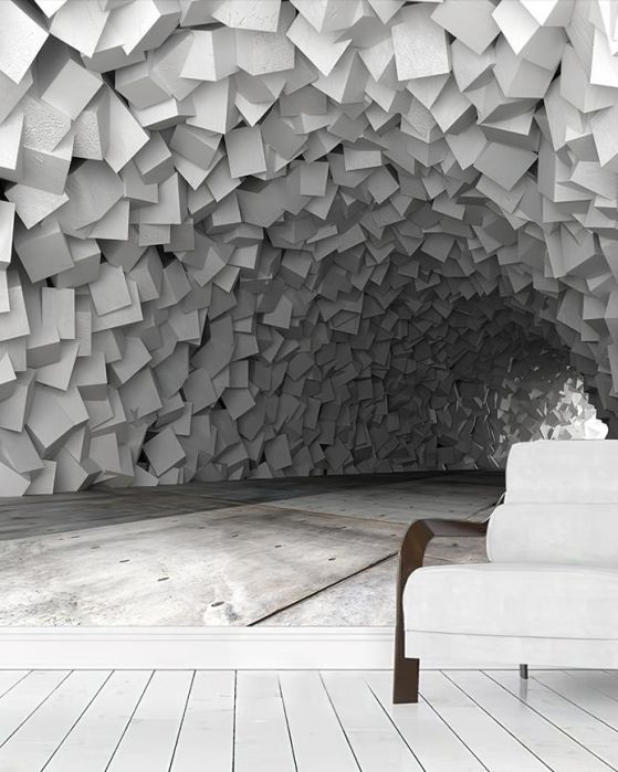 Fototapeta geometryczna biała szara