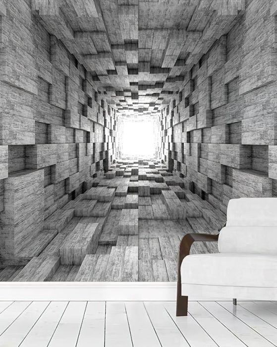 Fototapeta 3D szara.