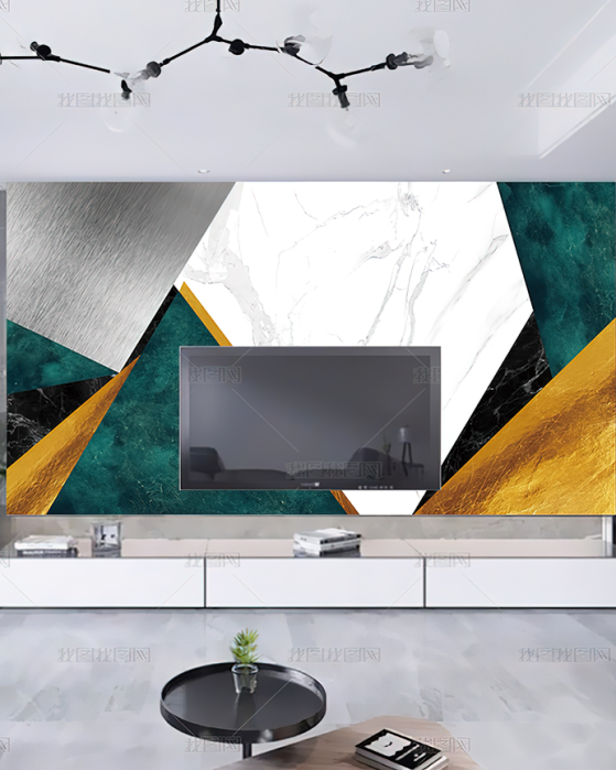 Fototapeta geometryczna szara biała pomarańczowa