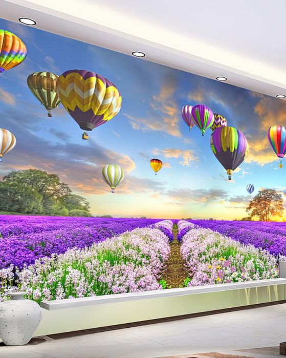 Fototapeta balony kolorowe kwiaty