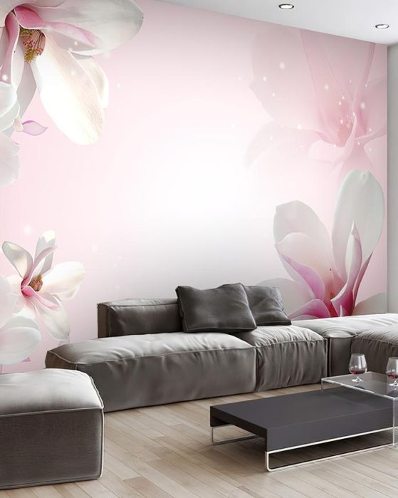 Fototapeta magnolia biała różowa
