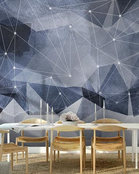Fototapeta geometryczna niebiesko-szara