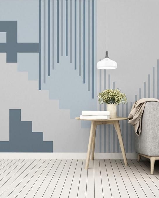 Fototapeta kroki geometryczne niebieskie