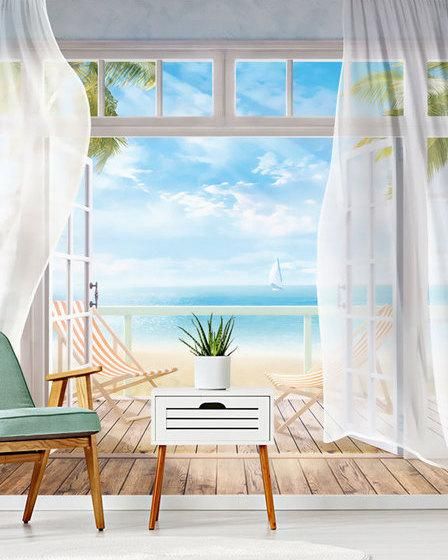 Fototapeta plaża palmowe