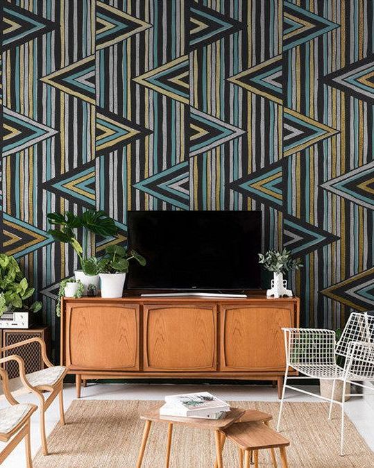Fototapeta geometryczna czarno-biała zielona brązowa
