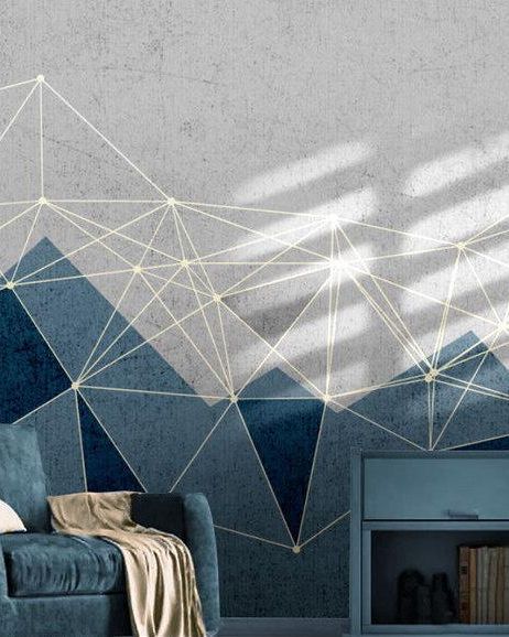Fototapeta geometryczny trójkąty niebieskie