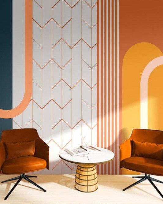 Fototapeta geometryczny niebiesko-orange