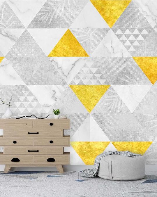 Fototapeta geometryczna trójkątna żółta