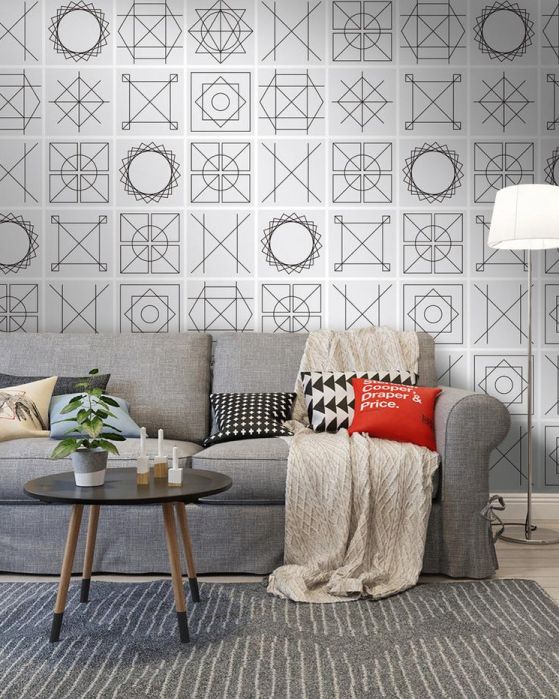 Fototapeta geometryczna czarna biała