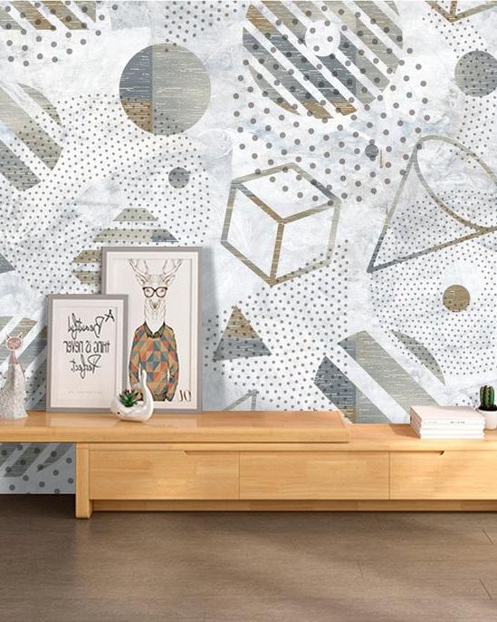 Fototapeta geometryczna szara biała