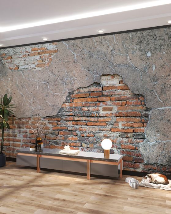 Fototapeta rozpadający się ceglany mur