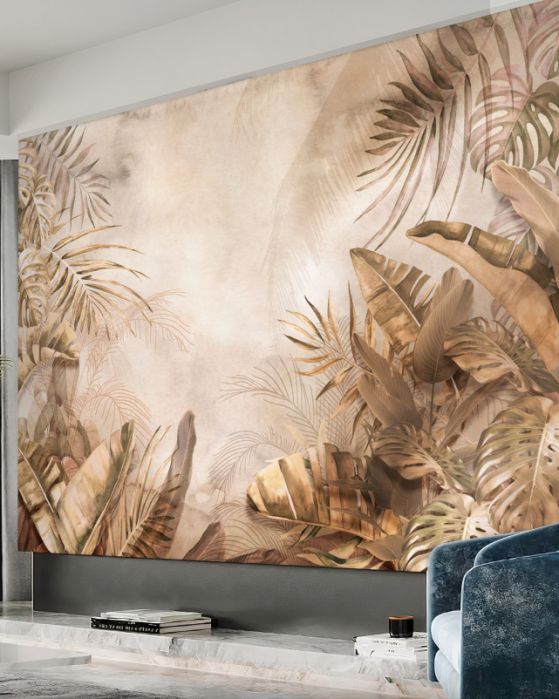 Fototapeta palma i monstera w dżungli