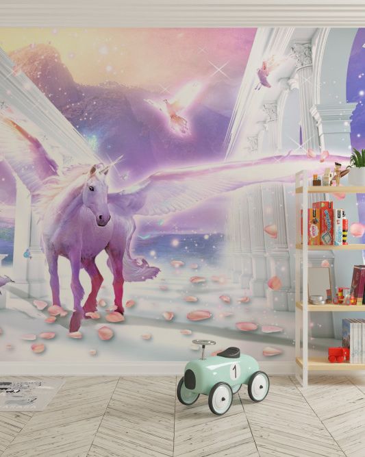 Fototapeta latający jednorożec fantasy