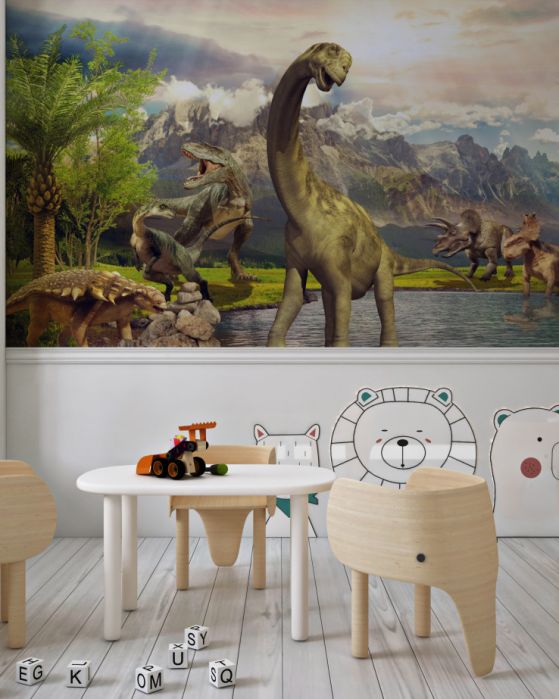 Fototapeta dinozaury przyszły się napić