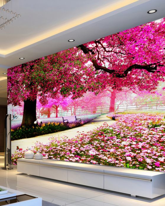 Fototapeta stara kwitnąca różowa sakura