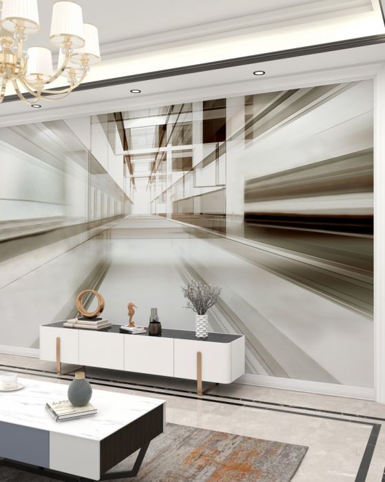 Fototapeta jasnoszary tunel w perspektywie