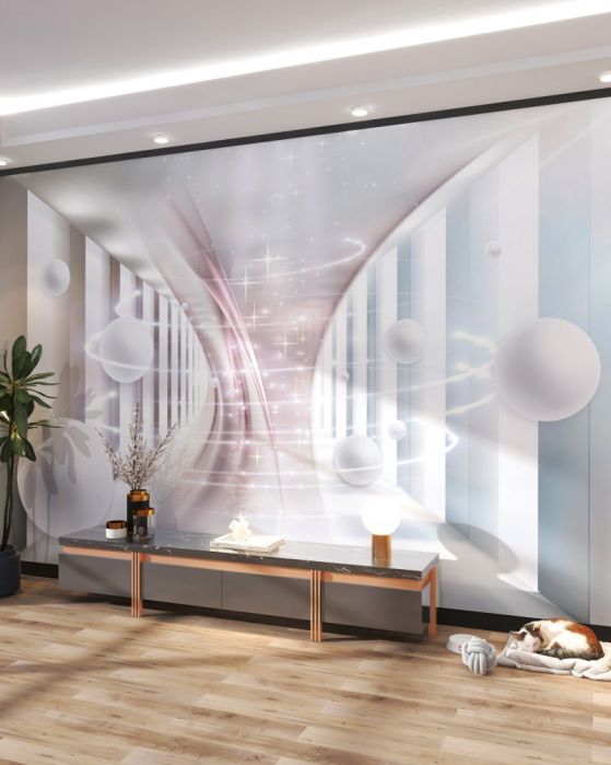 Fototapeta kwadratowy tunel i abstrakcja kulkowa