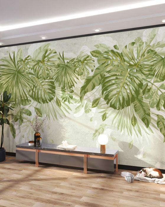 Fototapeta tropikalna monstera i liście bananów