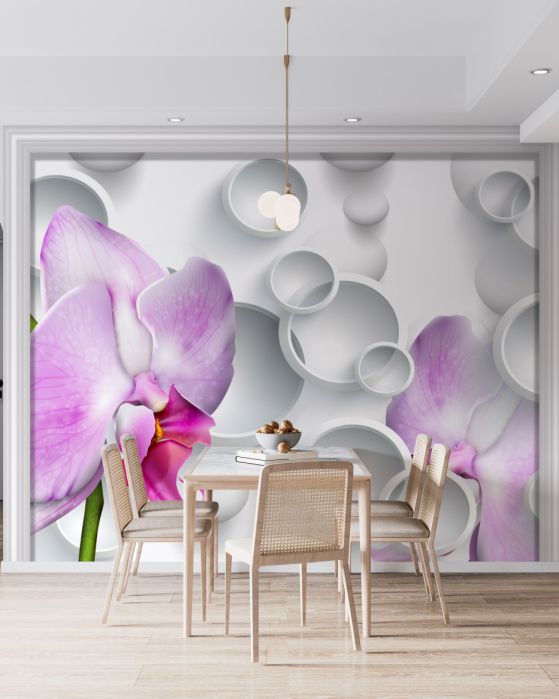 Fototapeta delikatne różowe orchidee i pierścienie