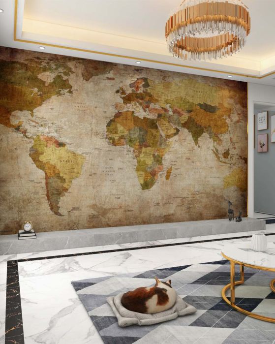 Fototapeta Mapa świata w odcieniach brązu